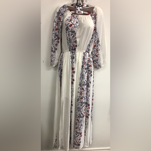 BOOHOO MAXI THREE QUARTERS SLEEVES ELASTIC WAIST ROUND NECK ELASTIC NECK LINE 4 - Picture 4 of 10